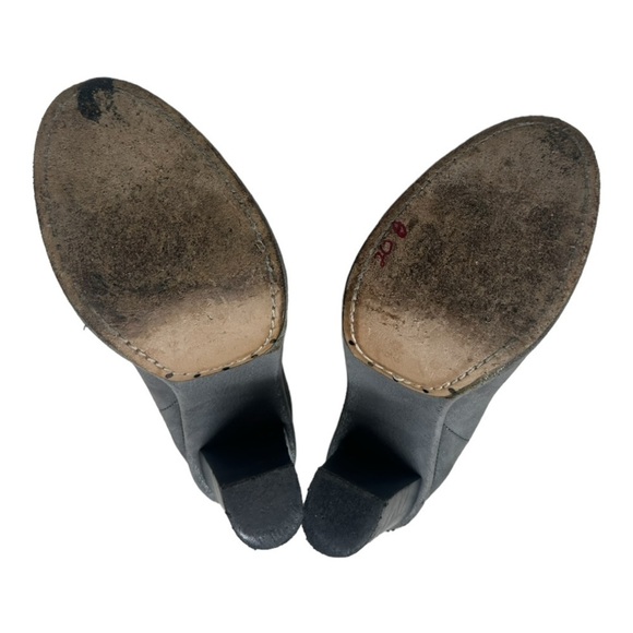 Opening Ceremony Boho Metallic Leather Ankle Boot Gray Western Revival Sz 39 US7 - Picture 7 of 15